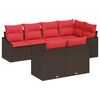 vidaXL Sofa Set 7 stk. Braun [Synthetisch]: Poly Rattan