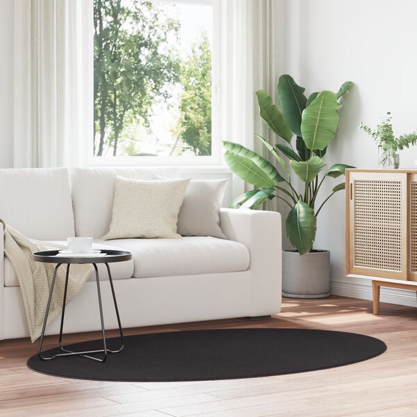 vidaXL Teppich HUARTE Schwarz 100 x 200 cm 100 %Polyester