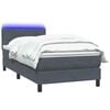 vidaXL Boxspringbett mit Matratze & LED Dunkelgrau 80x210 cm Samt