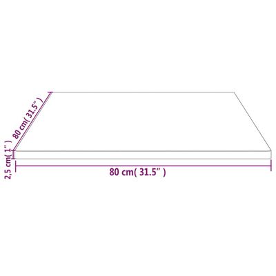 vidaXL Tischplatte 80x80x2,5 cm Massivholz Kiefer Quadratisch