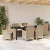 vidaXL Garten Essgruppe 7 pcs Beige Poly-Rattan