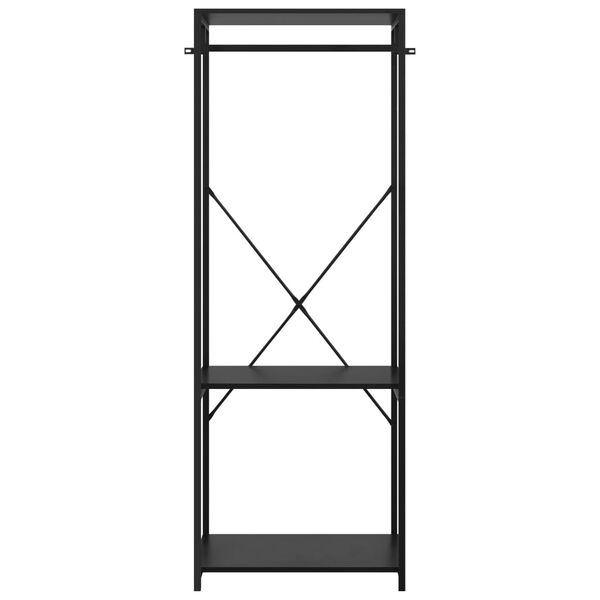 vidaXL Kleiderschrank Schwarz 60x40x167 cm Metall und Holzwerkstoff