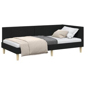 vidaXL Eckbettgestell Schwarz 80 x 200 cm Stoff