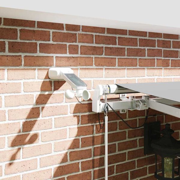 vidaXL Markisenrahmen mit LED-Lichtleisten Wei&szlig; 400 x 350 cm Aluminium