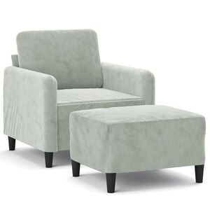 vidaXL Sessel mit Hocker Gelb 60 cm Samt