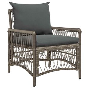 vidaXL Gartenstuhl Grau Poly-Rattan