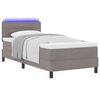 vidaXL Boxspringbett mit Matratze mit LED Taupe 90 x 190 cm Stoff