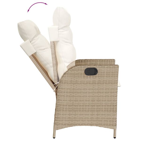 vidaXL 5-tlg. Garten-Essgruppe mit Kissen Beige Poly Rattan