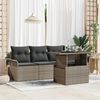 vidaXL Gartensofa-set mit Kissen mit Speicher 5 pcs Grau Poly Rattan