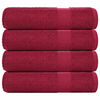 vidaXL Duscht&uuml;cher FROGN 4 Stk. Bordeaux 70x140 cm 360 g/qm