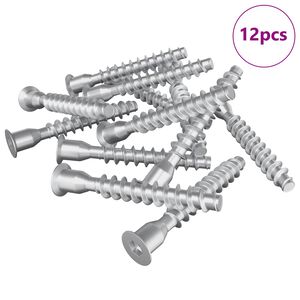 vidaXL Confirmat-Schrauben 12 pcs Silber &Oslash;7 x 50 mm Metall