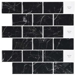 vidaXL U-Bahn-Fliese 20 pcs Schwarz Marmor 30 x 30 cm