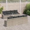 vidaXL Sofa Set mit Kissen mit Kissen 9 pcs Hellgrau Poly Rattan