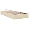 vidaXL Ottoman-Bett ohne Matratze Creme 90x190 cm Stoff