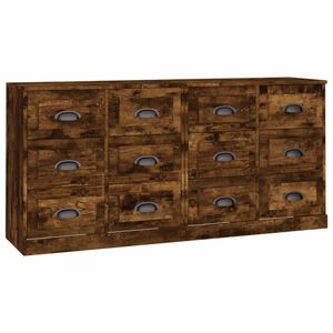 vidaXL Sideboards 2 Stk. R&auml;uchereiche Holzwerkstoff