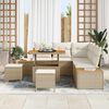 vidaXL Garten-Sofa-Set mit Kissen mit Speicher Beige Poly Rattan