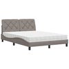 vidaXL Bett mit Matratze Taupe 140x190 cm Stoff