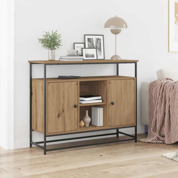 vidaXL Sideboard Artisan-Eiche 100 x 35 x 80 cm Holzwerkstoff