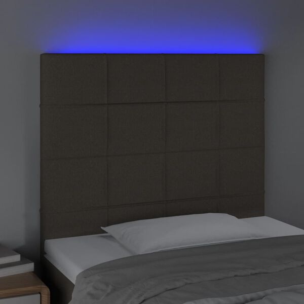 vidaXL LED Kopfteil Taupe 80x5x118/128 cm Stoff