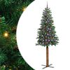 vidaXL Schlanker Weihnachtsbaum mit 300 LEDs mit St&auml;nder Gr&uuml;n 210 cm
