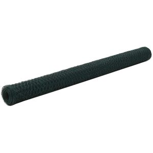 vidaXL Drahtzaun Stahl mit PVC-Beschichtung 25x1,5 m Gr&uuml;n