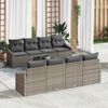 vidaXL Sofa Set mit Kissen mit Speicher 7 pcs Grau Poly-Rattan