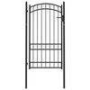 vidaXL Zauntor Emmen mit Bogenabschluss Stahl 100 x 123,5 cm Schwarz