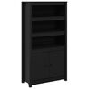 vidaXL Highboard Schwarz 80x35x154 cm Massivholz Kiefer