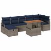 vidaXL Gartensofa-set mit Kissen mit Speicher 8 pcs Grau Poly-Rattan