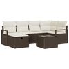 vidaXL Sofa Set 7 Stk. Braun und Creme Poly-Rattan