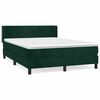 vidaXL Boxspringbett mit Matratze Dunkelgr&uuml;n 140x200 cm Samt