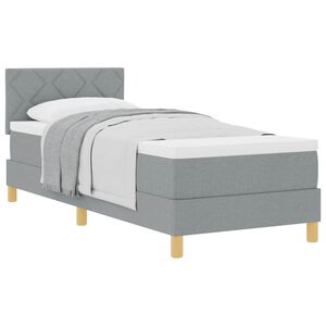 vidaXL Boxspringbett mit Matratze Hellgrau 80 x 200 cm Stoff