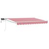 vidaXL Manuelle Gelenkarmmarkise mit LEDs Rot und Wei&szlig; 3 x 2,5 m
