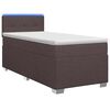 vidaXL Boxspringbett mit Matratze und LED Dunkelbraun 90 x 200 cm