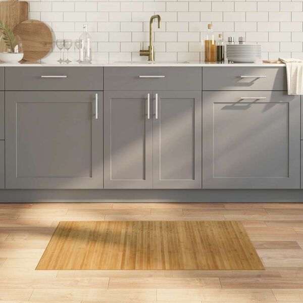 vidaXL Teppich Rechteckig Natur 60x100 cm Bambus