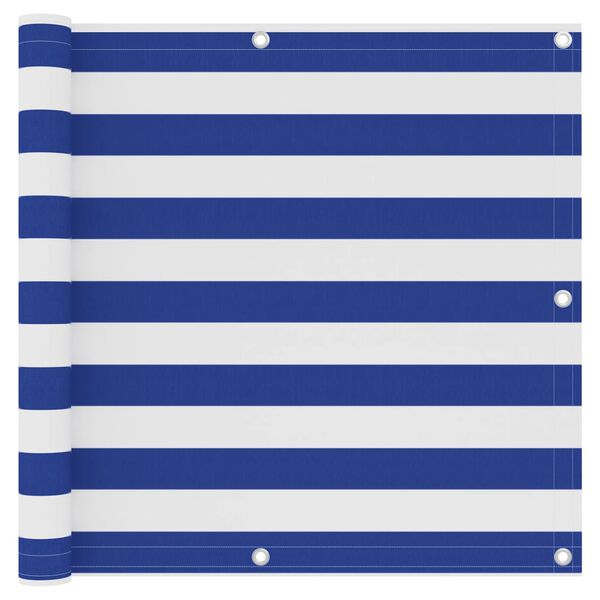 vidaXL Balkon-Sichtschutz Wei&szlig; und Blau 90x300 cm Oxford-Gewebe