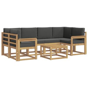 vidaXL Outdoor-Sofagarnitur mit Kissen 7 pcs Wei&szlig; und Anthrazit