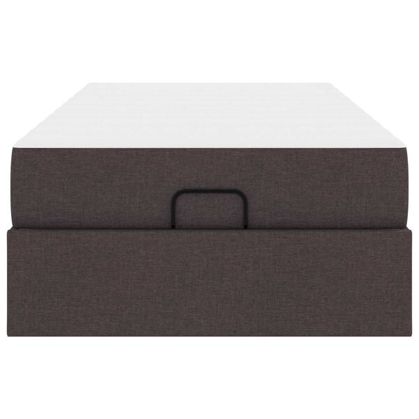 vidaXL Bettgestell mit Matratze mit Matratze 2 pcs Hellbraun Stoff
