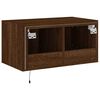 vidaXL TV-Wandschrank mit LED-Leuchten Braun Eichen-Optik 60x35x31 cm