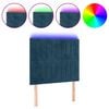 vidaXL LED Kopfteil Dunkelblau 100x5x118/128 cm Samt