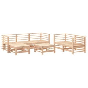 vidaXL 7-tlg. Garten-Lounge-Set Massivholz Kiefer