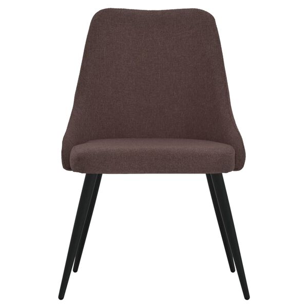 vidaXL Esszimmerst&uuml;hle 2 Stk. Dunkelbraun Stoff