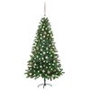 vidaXL K&uuml;nstlicher Weihnachtsbaum mit Beleuchtung & Kugeln 150 cm Gr&uuml;n
