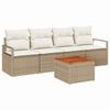 vidaXL Gartensofa-set 5 stk. Beige und Creme Poly-Rattan
