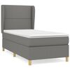 vidaXL Boxspringbett mit Matratze Dunkelgrau 90x200 cm Stoff
