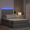 vidaXL Bett mit Stauraum und LED Hellgrau 120 x 190 cm Polyester