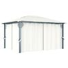 vidaXL Pavillon mit Vorh&auml;ngen 400 x 300 cm Creme Aluminium