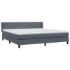 vidaXL Boxspringbett mit Matratze Dunkelgrau 180x220 cm Samt