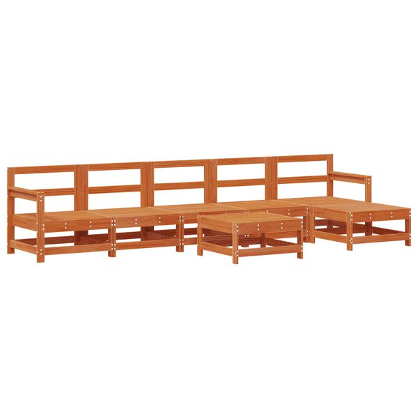 vidaXL Garten-Lounge-Set 6 pcs Wachsbraun Massives Kiefernholz