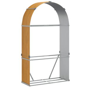 vidaXL Kaminholzunterstand Holzoptik 120x45x210 cm Verzinkter Stahl